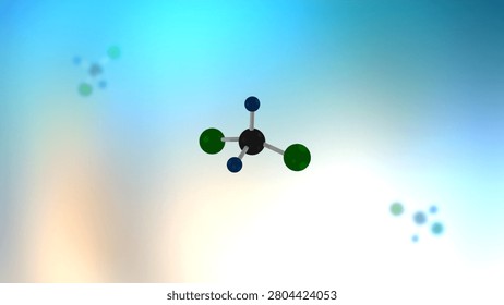 Chlorofluorocarbon Molecule or Particle Floating in Microscopic World