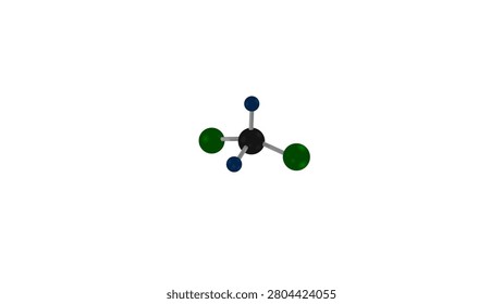 Chlorofluorocarbon Molecule or Particle Floating in Microscopic World - Over Green Screen