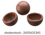 chocolate ball isolated on white background. 3d illustration with Clipping path.