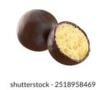 Chocolate balls isolated on white background 3d rendering.