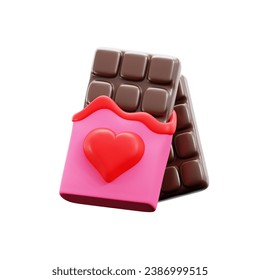 chocolate bar with heart symbol package for happy valentine day 3d icon illustration render design - Powered by Shutterstock