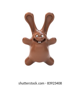 Chocolate Bunny Isolated On White