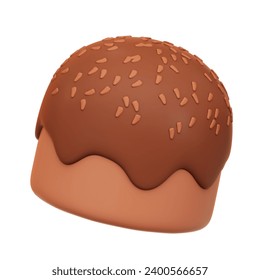 Chocolate Candy 3D Rendering Icon Isolated White Background