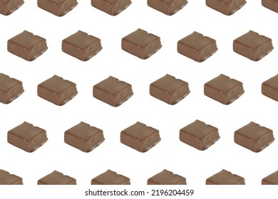 Chocolate candy seamless pattern. Decorative background from candy.