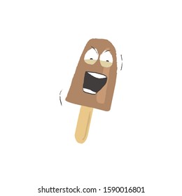 Chocolate Ice Cream Cartoons Style Expression Stock Illustration 1590016801