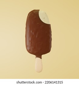 Chocolate Icecream Bar Royalty Free 3d Rendering Image