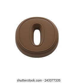 Chocolate Letter O. Sweet Candy Font For Celebration. Made In 3D.