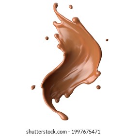 Chocolate Milk Splash 3d Realistic