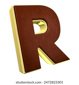 Chocolate R 3D Render With White Background