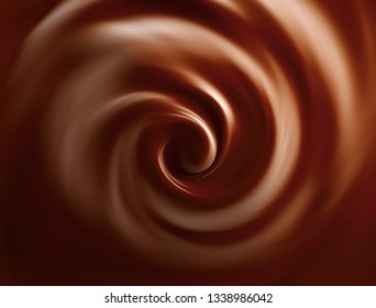 Chocolate Swirl.3d Illustration.