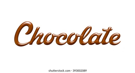 Chocolate Word Melted Chocolate Syrup On Stock Illustration 393002089 ...