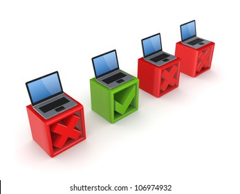 Choice concept.Isolated on white background.3d rendered.