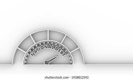 Cholesterol meter read high level of national debt result. The measuring device icon. Thin line style. 3D rendering
