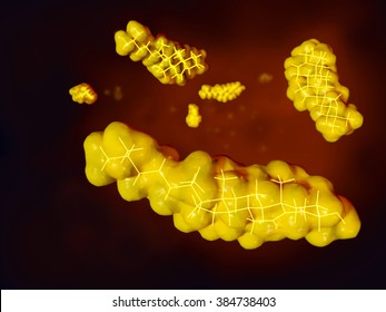 Cholesterol molecules. Cholesterol is  a structural component of all animal cell membranes. It also serves as a precursor for the biosynthesis of several steroid hormones and bile acids.