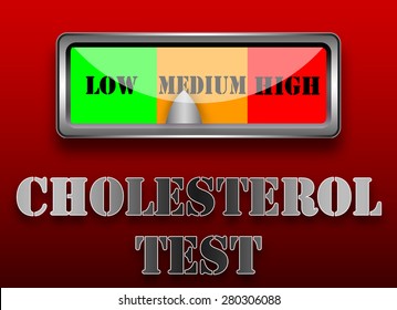 Cholesterol test meter button. 