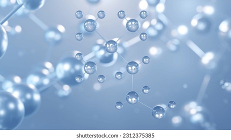 choline molecular structure 3d, flat model, vitamin b4, structural chemical formula view from a microscope