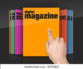 Choosing Edition Of Digital Magazine On Touch Screen