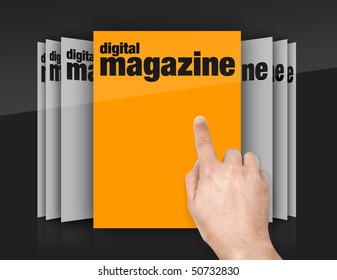 Choosing Edition Of Digital Magazine On Touch Screen