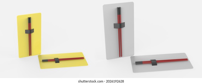 Chopsticks Matte Pack Mockup Isolated On Stock Illustration 2026192628