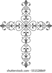 Christian Cross Design Raster Art Stock Illustration 551528869 ...