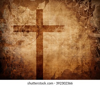 Christian Cross On Paper Background