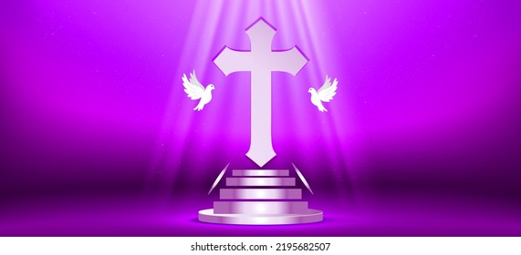 Christianity Background With Cross 8K HD Illustration Banner And Religious Wallpaper 