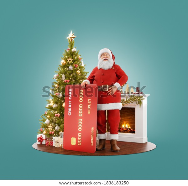CHRISTMAS GREETING SPEEDING  SANTA'S ON POSTCARD X-215* 
