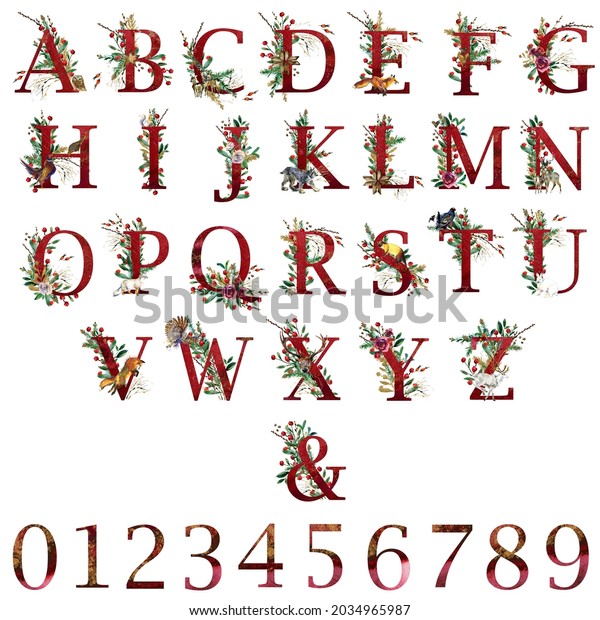 2,243 Christmas Alphabet Watercolor Images, Stock Photos & Vectors ...