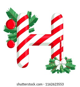 christmas alphabet illustration of letter h with tree candle and decorations use for - Christmas Letter Decorations christmas alphabet illustration of letter h with tree candle and decorations use for - Christmas Letter Decorations