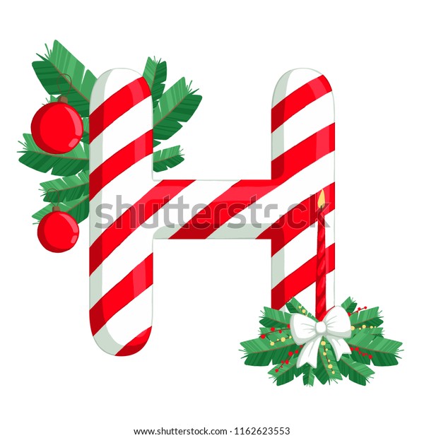 Christmas Alphabet Illustration Letter H Tree Stock Illustration 1162623553