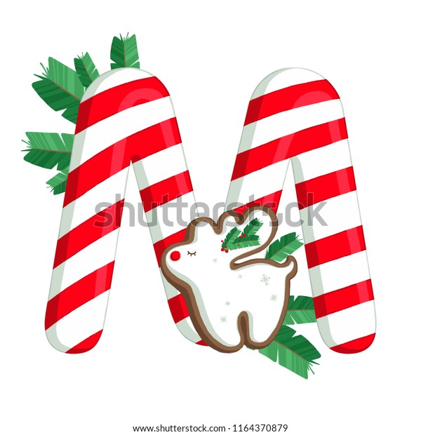 Christmas Alphabet Illustration Letter M Tree Stock Illustration 1164370879