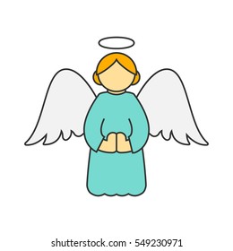 Angel Cartoon Stickers Icon Stock Illustration 270396488