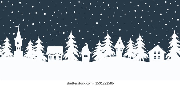 winter landscape clipart black and white