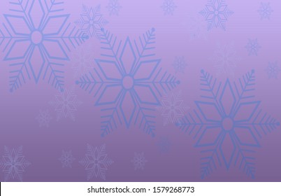 Christmas background for photoshop. Lilac color background with snowflakes and empty place for text.