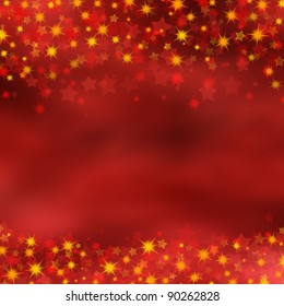 Christmas Background Of Red And Gold Stars