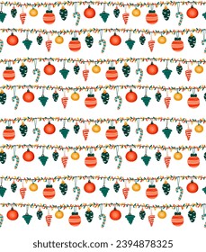 Christmas ball chain illustration