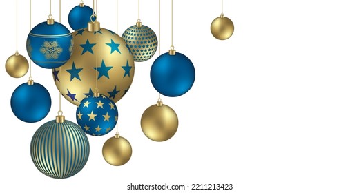 Christmas balls element with festive flakes and stars ornaments - Powered by Shutterstock