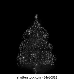 Christmas black background : Christmas tree