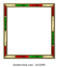 Christmas Border Frame In Stained Glass