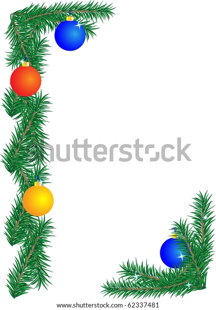 Christmas Border On White Background Vector Stock Illustration 62337481