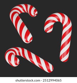 christmas candy cane 3D graphic - Powered by Shutterstock