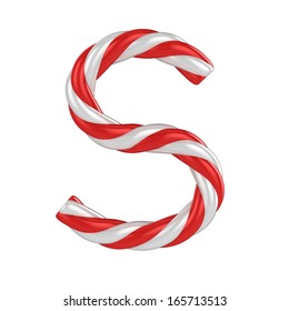 Christmas Candy Cane Font - Letter S 