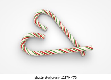 Christmas Candy Canes Heart Symbol 3d Stock Illustration 121704478  Shutterstock