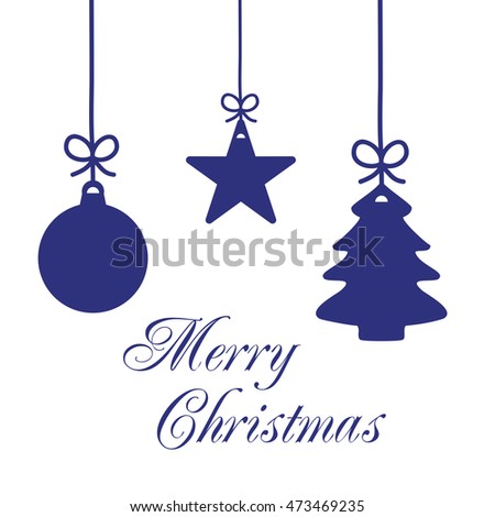 christmas card merry christmas word ornaments stock illustration