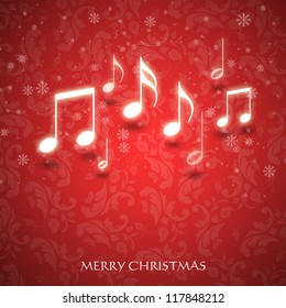 Christmas Card With Music Notes