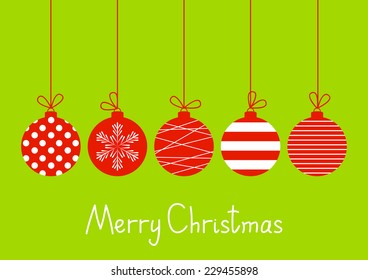 Christmas Card Red Balls Stock Illustration 229455898 | Shutterstock