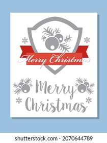 Christmas Celebratory Banner For Design, Cards, Invitations, And Presentations. Happy Holidays Elements