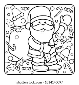 Christmas Coloring Page Kids Stock Illustration 1814140094 | Shutterstock