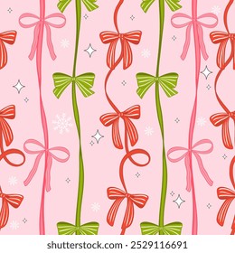 Christmas coquette bow stripes seamless pattern Pastel winter holiday gift Printable repeat digital paper	 - Powered by Shutterstock