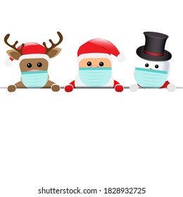 Christmas Coronavirus Santa Illustration Background